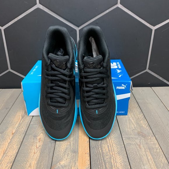 <New W/ Box Men Puma LeMelo MB 02 Phenom Black Blue Basketball Sneakers Size 9.5